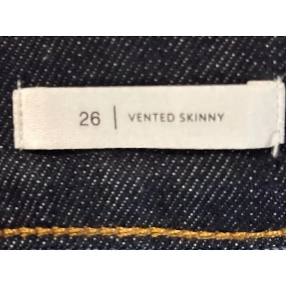 BLDWN Vented Hi Rise Skinny Jean in Abyss Blue Dark Wash NWT Size 26